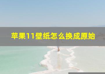 苹果11壁纸怎么换成原始