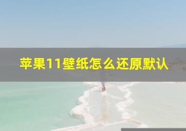 苹果11壁纸怎么还原默认