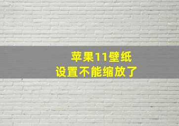 苹果11壁纸设置不能缩放了