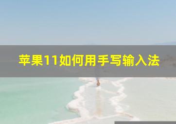 苹果11如何用手写输入法