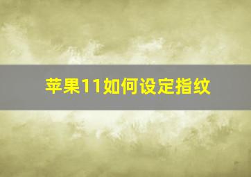 苹果11如何设定指纹