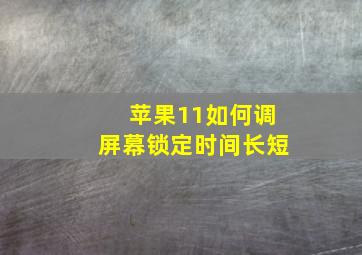 苹果11如何调屏幕锁定时间长短