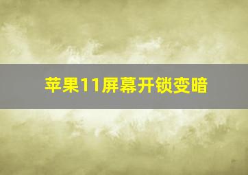 苹果11屏幕开锁变暗