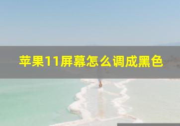 苹果11屏幕怎么调成黑色