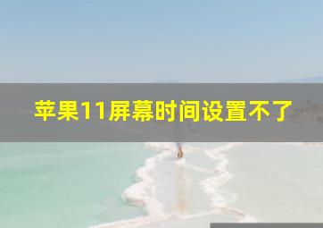 苹果11屏幕时间设置不了