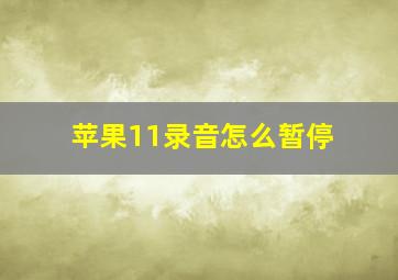 苹果11录音怎么暂停