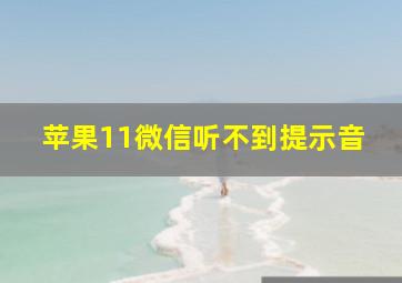 苹果11微信听不到提示音