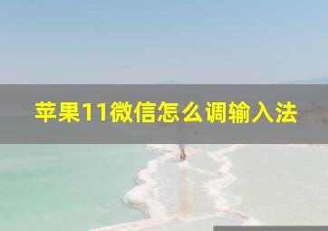 苹果11微信怎么调输入法