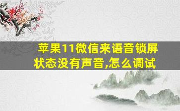 苹果11微信来语音锁屏状态没有声音,怎么调试