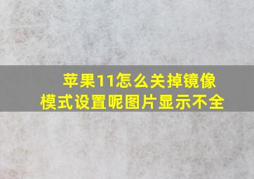 苹果11怎么关掉镜像模式设置呢图片显示不全