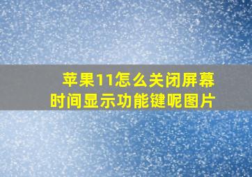 苹果11怎么关闭屏幕时间显示功能键呢图片