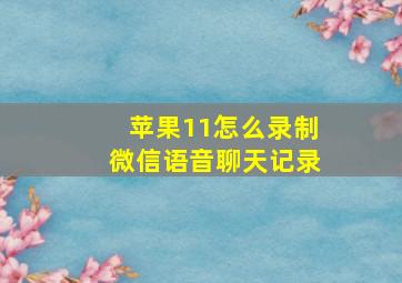 苹果11怎么录制微信语音聊天记录