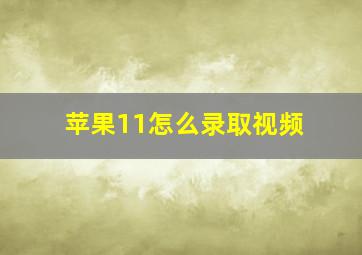 苹果11怎么录取视频