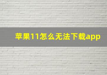 苹果11怎么无法下载app