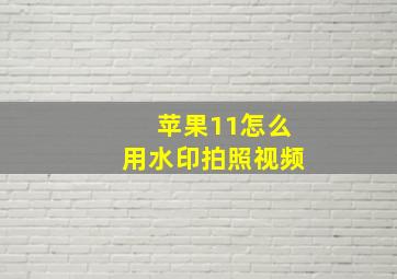 苹果11怎么用水印拍照视频