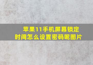 苹果11手机屏幕锁定时间怎么设置密码呢图片