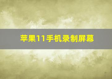 苹果11手机录制屏幕