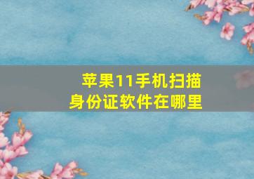 苹果11手机扫描身份证软件在哪里