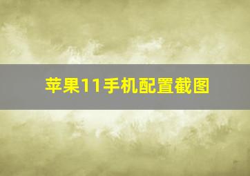 苹果11手机配置截图