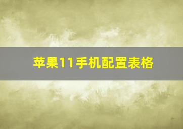 苹果11手机配置表格