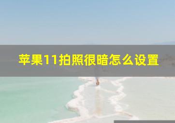 苹果11拍照很暗怎么设置