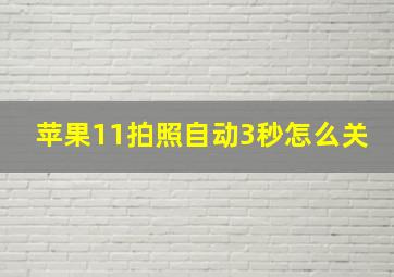 苹果11拍照自动3秒怎么关