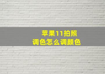 苹果11拍照调色怎么调颜色