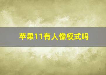 苹果11有人像模式吗