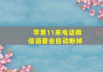 苹果11来电话微信语音会自动断掉