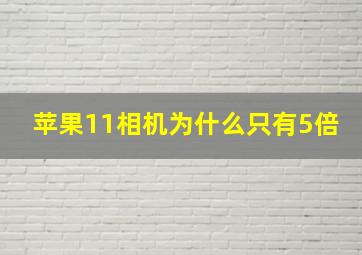 苹果11相机为什么只有5倍