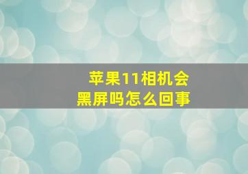 苹果11相机会黑屏吗怎么回事