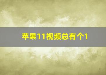 苹果11视频总有个1