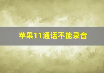 苹果11通话不能录音