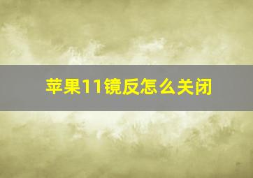 苹果11镜反怎么关闭