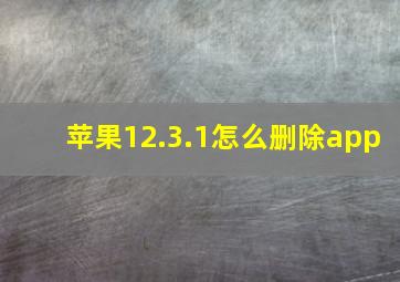 苹果12.3.1怎么删除app