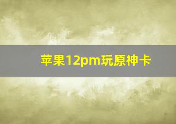 苹果12pm玩原神卡