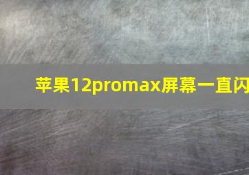 苹果12promax屏幕一直闪