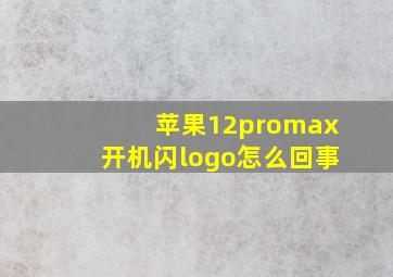 苹果12promax开机闪logo怎么回事