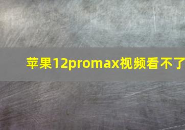 苹果12promax视频看不了