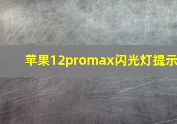 苹果12promax闪光灯提示