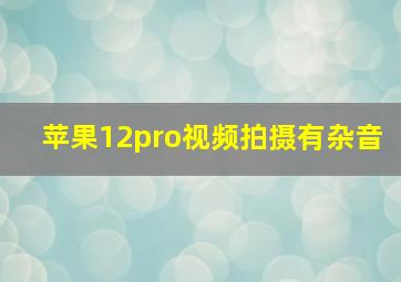 苹果12pro视频拍摄有杂音