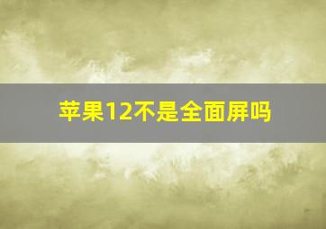 苹果12不是全面屏吗