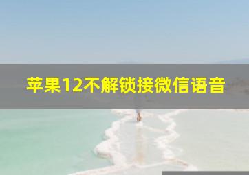 苹果12不解锁接微信语音