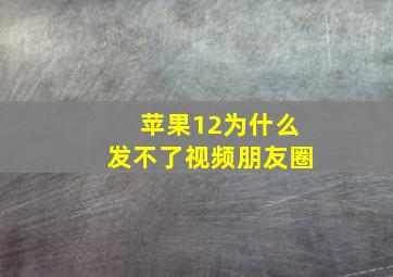 苹果12为什么发不了视频朋友圈