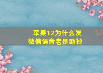 苹果12为什么发微信语音老是断掉