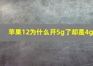 苹果12为什么开5g了却是4g