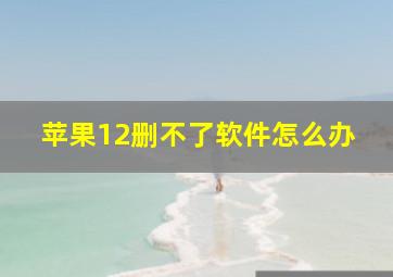 苹果12删不了软件怎么办