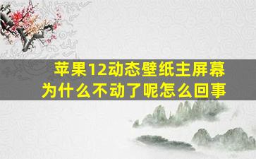 苹果12动态壁纸主屏幕为什么不动了呢怎么回事