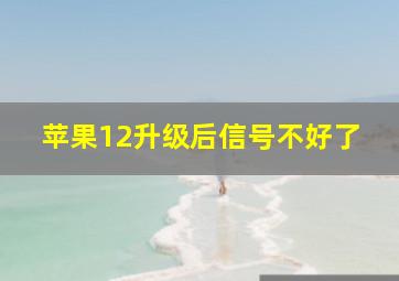 苹果12升级后信号不好了