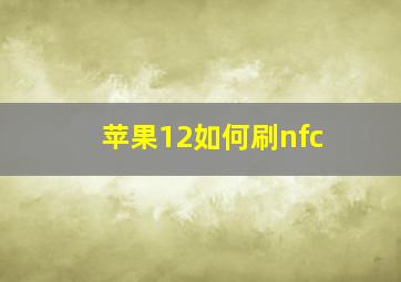 苹果12如何刷nfc